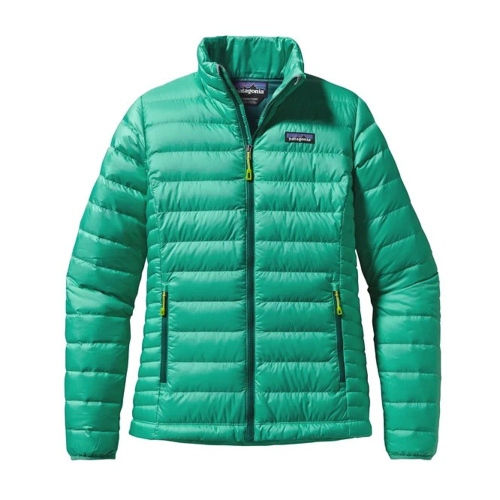 Patagonia Goose 800 Fill Down Puffer Sweater Jacket in Aqua Stone Women XS DWR
